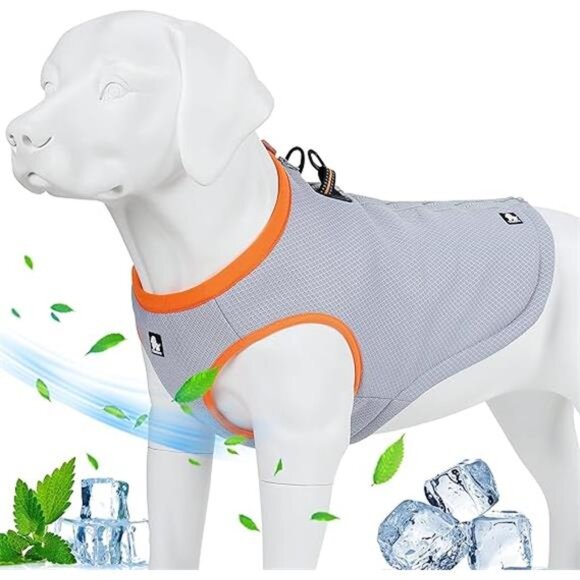 Dog Cooling Vest Dog Harness Cooler Jacket with Adjustable Zipper for Outdoor - Picture 7 of 7